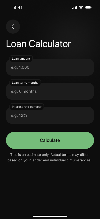 Loan calculator